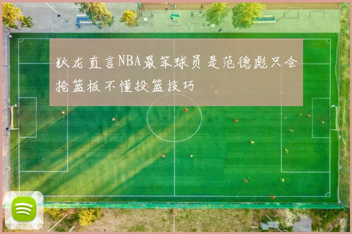 狄龙直言NBA最笨球员是范德彪只会抢篮板不懂投篮技巧